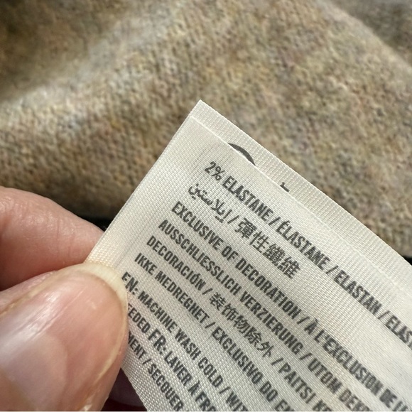 Abercrombie & Fitch Tan Off Shoulder Wool Blend Soft 3/4 Sleeve Sweater Top Sz M - Picture 10 of 12